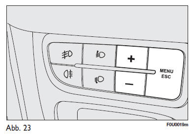 Fiat Punto. Bedientastenmehrfunktionsdisplay/ konfigurierbares mehrfunktionsdisplay