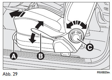 Fiat Punto. Einstellung der rückenlehnenneigung