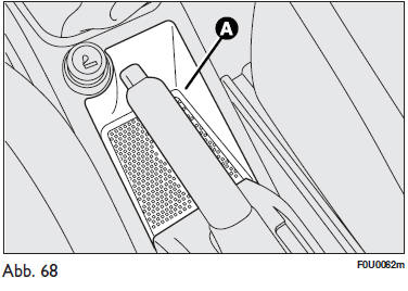 Fiat Punto. Ablageraum am mitteltunnel