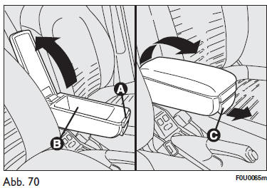Fiat Punto. Vordere armlehne mit ablagefach