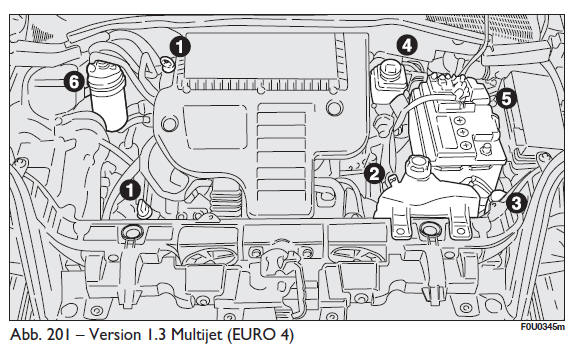 Fiat Punto. Kontrolle der füllstände