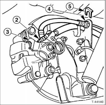 Scheibenbremsbeläge/bremssattel hinten aus- und einbauen