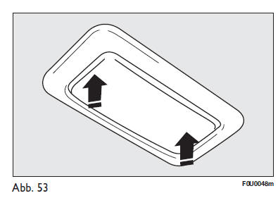 Fiat Punto. Vordere deckenleuchte mit spotleuchten