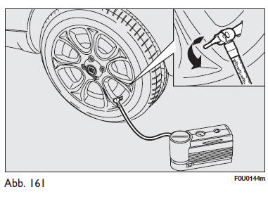 Fiat Punto. Aufpumpen